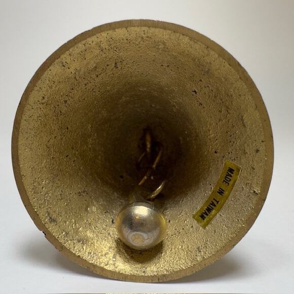 Brass Hand Bell, Solid, Smooth Surface /Handle Vintage - Picture 3 of 5